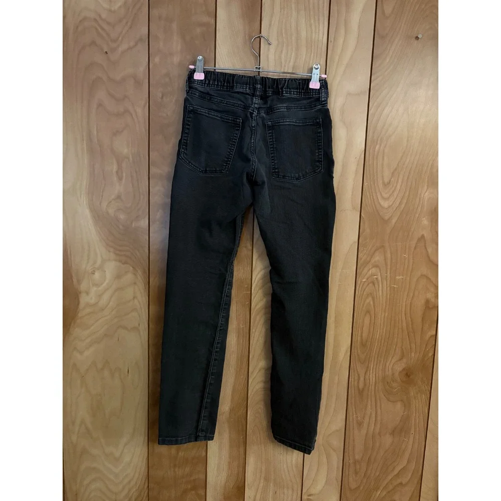 Gap Kids Girls Stretch Slim Jeans Black Pull On Elastic Waist Size L 10-11